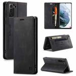 For Samsung Galaxy S21 5G AutSpace A01 Retro Skin-feel Crazy Horse Texture Horizontal Flip Leather Case with Holder & Card Slots & Wallet & RFID(Black)