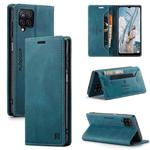 For Samsung Galaxy A12 AutSpace A01 Retro Skin-feel Crazy Horse Texture Horizontal Flip Leather Case with Holder & Card Slots & Wallet & RFID(Blue)