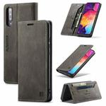 For Samsung Galaxy A50 / A50s /A30 AutSpace A01 Retro Skin-feel Crazy Horse Texture Horizontal Flip Leather Case with Holder & Card Slots & Wallet & RFID(Coffee)