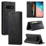 For Samsung Galaxy S10+ AutSpace A01 Retro Skin-feel Crazy Horse Texture Horizontal Flip Leather Case with Holder & Card Slots & Wallet & RFID(Black)