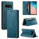 For Samsung Galaxy S10+ AutSpace A01 Retro Skin-feel Crazy Horse Texture Horizontal Flip Leather Case with Holder & Card Slots & Wallet & RFID(Blue)