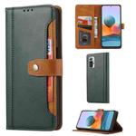 For Xiaomi Redmi Note 10 4G / Note 10S Calf Texture Double Fold Clasp Horizontal Flip Leather Case with Photo Frame & Holder & Card Slots & Wallet(Green)
