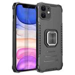 For iPhone 11 Fierce Warrior Series Armor All-inclusive Shockproof Aluminum Alloy + TPU Protective Case with Ring Holder (Black)