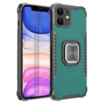 For iPhone 11 Fierce Warrior Series Armor All-inclusive Shockproof Aluminum Alloy + TPU Protective Case with Ring Holder (Green)
