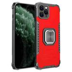 For iPhone 11 Pro Max Fierce Warrior Series Armor All-inclusive Shockproof Aluminum Alloy + TPU Protective Case with Ring Holder (Red)