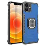For iPhone 12 mini Fierce Warrior Series Armor All-inclusive Shockproof Aluminum Alloy + TPU Protective Case with Ring Holder (Blue)