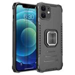Fierce Warrior Series Armor All-inclusive Shockproof Aluminum Alloy + TPU Protective Case with Ring Holder For iPhone 12(Black)