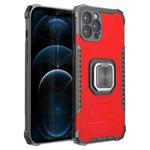 For iPhone 12 Pro Fierce Warrior Series Armor All-inclusive Shockproof Aluminum Alloy + TPU Protective Case with Ring Holder(Red)