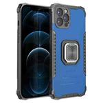 For iPhone 12 Pro Fierce Warrior Series Armor All-inclusive Shockproof Aluminum Alloy + TPU Protective Case with Ring Holder(Blue)