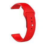 20mm Universal Vertical Grain Reverse Buckle Watch Band(Red)