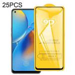 For OPPO F19 25 PCS 9D Full Glue Full Screen Tempered Glass Film