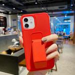 For iPhone 11 Colorful TPU + PC Shockproof Case with Wrist Strap Holder (Red)