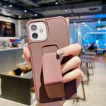 Colorful TPU + PC Shockproof Case with Wrist Strap Holder For iPhone 11 Pro(Brown)