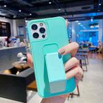 For iPhone 12 mini Colorful TPU + PC Shockproof Case with Wrist Strap Holder (Mint Green)
