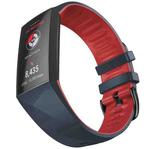 For Fitbit Charge 3 / 4 Universal Two-color Silicone Watch Band(Navy Blue Red)
