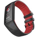 For Fitbit Charge 3 / 4 Universal Two-color Silicone Watch Band(Black Red)