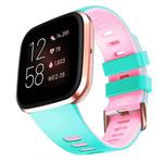 For Fitbit Versa / Versa 2 / Versa Lite Two-color Silicone Watch Band(Mint Green Pink)