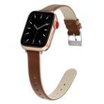 Leather Watch Band For Series 7 41mm / 6 & SE & 5 & 4 40mm / 3 & 2 & 1 38mm(Brown)