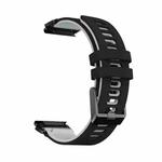 For Garmin Fenix 6X Two-color Silicone Quick Release Watch Band(Black Grey)