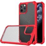 For iPhone 11 Pro Max Carbon Fiber Acrylic Shockproof Protective Case (Red)