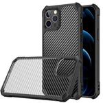 For iPhone 12 Carbon Fiber Acrylic Shockproof Protective Case(Black)