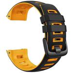 For Garmin Instinct / Instinct Esports Two-color Silicone Watch Band(Black+Yellow)