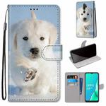 For OPPO A9 (2020) / A5 (2020) / A11X / A11 Coloured Drawing Cross Texture Horizontal Flip PU Leather Case with Holder & Card Slots & Wallet & Lanyard(Snow Puppy)