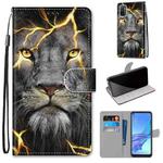 For OPPO A53 4G(2020) / A53s / A32 / A33 (2020) Coloured Drawing Cross Texture Horizontal Flip PU Leather Case with Holder & Card Slots & Wallet & Lanyard(Fission Lion)