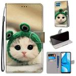 For OPPO F17 Pro / A93 4G / Reno4 Lite / Reno4 F Coloured Drawing Cross Texture Horizontal Flip PU Leather Case with Holder & Card Slots & Wallet & Lanyard(Frog Kitten)