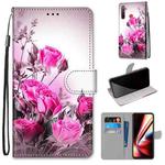 For OPPO Realme 5 / 5s / 5i / C3 / C3i / 6i / Narzo10 / 10A / 20A Coloured Drawing Cross Texture Horizontal Flip PU Leather Case with Holder & Card Slots & Wallet & Lanyard(Wild Rose)