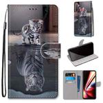 For OPPO Realme 5 / 5s / 5i / C3 / C3i / 6i / Narzo10 / 10A / 20A Coloured Drawing Cross Texture Horizontal Flip PU Leather Case with Holder & Card Slots & Wallet & Lanyard(Cat Becomes Tiger)