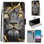 For Nokia 5.4 Coloured Drawing Cross Texture Horizontal Flip PU Leather Case with Holder & Card Slots & Wallet & Lanyard(Fission Lion)