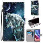 For Xiaomi Redmi K40 / K40 Pro / K40 Pro+ / Mi 11i / Poco F3 Coloured Drawing Cross Texture Horizontal Flip PU Leather Case with Holder & Card Slots & Wallet & Lanyard(Pensive Wolf)