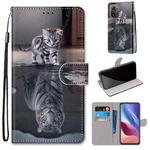 For Xiaomi Redmi K40 / K40 Pro / K40 Pro+ / Mi 11i / Poco F3 Coloured Drawing Cross Texture Horizontal Flip PU Leather Case with Holder & Card Slots & Wallet & Lanyard(Cat Becomes Tiger)