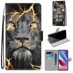 For Xiaomi Redmi K40 / K40 Pro / K40 Pro+ / Mi 11i / Poco F3 Coloured Drawing Cross Texture Horizontal Flip PU Leather Case with Holder & Card Slots & Wallet & Lanyard(Fission Lion)