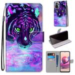 For Xiaomi Redmi Note 10 4G / Note 10s Coloured Drawing Cross Texture Horizontal Flip PU Leather Case with Holder & Card Slots & Wallet & Lanyard(Tiger Drinking Water)