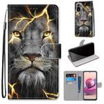 For Xiaomi Redmi Note 10 4G / Note 10s Coloured Drawing Cross Texture Horizontal Flip PU Leather Case with Holder & Card Slots & Wallet & Lanyard(Fission Lion)