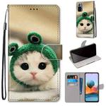 For Xiaomi Redmi Note 10 Pro Max / Note 10 Pro Coloured Drawing Cross Texture Horizontal Flip PU Leather Case with Holder & Card Slots & Wallet & Lanyard(Frog Kitten)