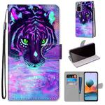 For Xiaomi Redmi Note 10 Pro Max / Note 10 Pro Coloured Drawing Cross Texture Horizontal Flip PU Leather Case with Holder & Card Slots & Wallet & Lanyard(Tiger Drinking Water)