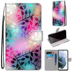 For Samsung Galaxy S21 FE Coloured Drawing Cross Texture Horizontal Flip PU Leather Case with Holder & Card Slots & Wallet & Lanyard(Translucent Glass)
