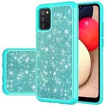 For Samsung Galaxy A02s (US Version) Glitter Powder Contrast Skin Shockproof Silicone + PC Protective Case(Green)