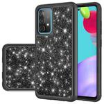For Samsung Galaxy A52 5G / 4G Glitter Powder Contrast Skin Shockproof Silicone + PC Protective Case(Black)