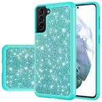 For Samsung Galaxy S21+ 5G Glitter Powder Contrast Skin Shockproof Silicone + PC Protective Case(Green)