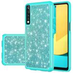 For LG Stylo 7 4G Glitter Powder Contrast Skin Shockproof Silicone + PC Protective Case(Green)