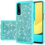 For LG Stylo 7 5G Glitter Powder Contrast Skin Shockproof Silicone + PC Protective Case(Green)