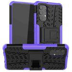 For Samsung Galaxy A32 4G Tire Texture Shockproof TPU+PC Protective Case with Holder(Purple)