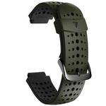 For Garmin Forerunner 220 Two-color Silicone Watch Band(Army Green Black)