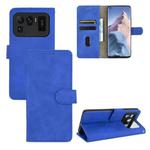 For Xiaomi Mi 11 Ultra Solid Color Skin Feel Magnetic Buckle Horizontal Flip Calf Texture PU Leather Case with Holder & Card Slots & Wallet(Blue)