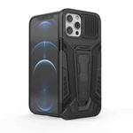 For iPhone 12 / 12 Pro War Chariot Series Armor All-inclusive Shockproof PC + TPU Protective Case with Invisible Holder(Black)