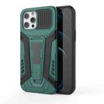 For iPhone 12 Pro Max War Chariot Series Armor All-inclusive Shockproof PC + TPU Protective Case with Invisible Holder(Green)